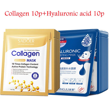 Hyaluronic Acid & Collagen Face Mask – 20pcs