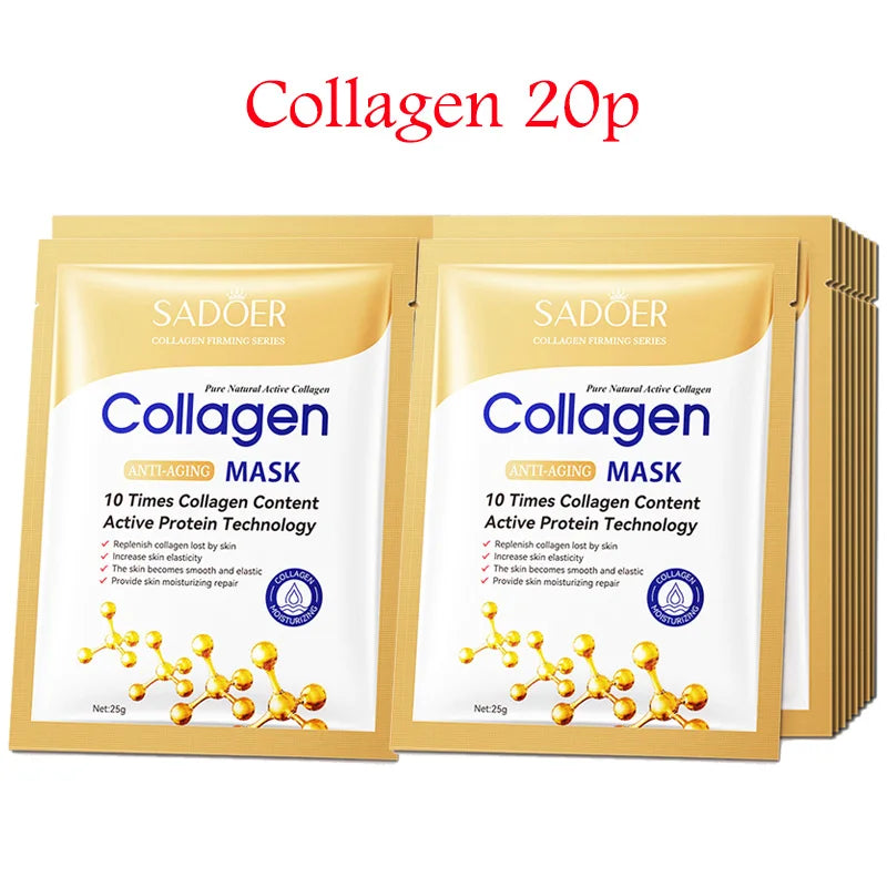 Hyaluronic Acid & Collagen Face Mask – 20pcs