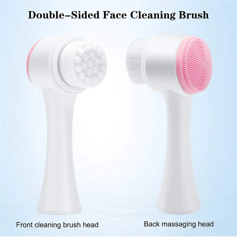 3D Double Silicone Facial Cleansing Brush