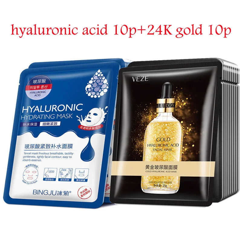 Hyaluronic Acid & Collagen Face Mask – 20pcs