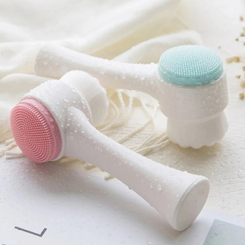 3D Double Silicone Facial Cleansing Brush