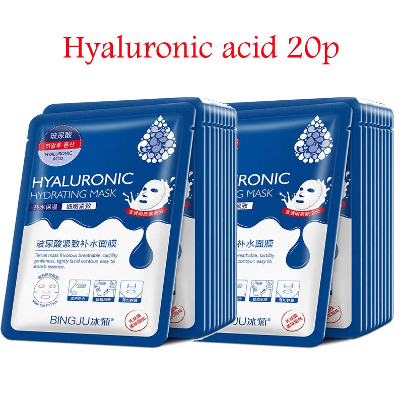 Hyaluronic Acid & Collagen Face Mask – 20pcs